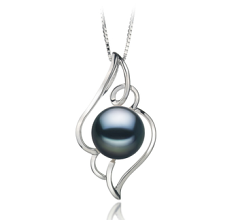 Colgante de perlas Perla de Agua Dulce de calidad AA de 12 a 13mm en color Negro