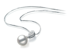 Colgante de perlas Perla Akoya Japonesa de calidad AA de 7 a 8mm en color Blanco