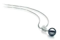 Colgante de perlas Perla Akoya Japonesa de calidad AA de 7 a 8mm en color Negro
