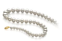 Collar de perlas Perla de Agua Dulce de calidad AAA de 4 a 10mm en color Blanco