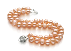 Pulsera de perlas Perla de Agua Dulce de calidad A de 6 a 7mm en color Rosa