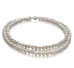Collar de perlas Perla de Agua Dulce de calidad A de 6 a 7mm en color Blanco