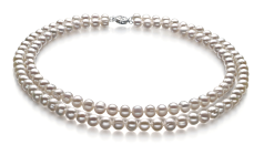 Conjunto de perlas Perla de Agua Dulce de calidad A de 6 a 7mm en color Blanco
