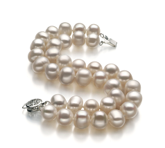 Pulsera de perlas Perla de Agua Dulce de calidad A de 8 a 9mm en color Blanco
