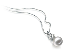 Colgante de perlas Perla Akoya Japonesa de calidad AA de 7 a 8mm en color Blanco