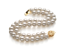 Pulsera de perlas Perla de Agua Dulce de calidad AA de 6 a 7mm en color Blanco