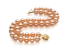 Pulsera de perlas Perla de Agua Dulce de calidad AA de 7 a 8mm en color Rosa