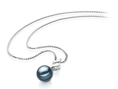 Colgante de perlas Perla Akoya Japonesa de calidad AA de 7 a 8mm en color Negro