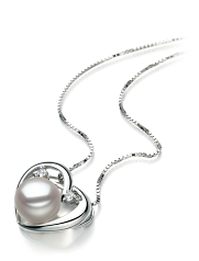 Colgante de perlas Perla de Agua Dulce de calidad AA de 9 a 10mm en color Blanco