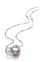 Colgante de perlas Perla de Agua Dulce de calidad AA de 9 a 10mm en color Lavanda