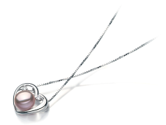Colgante de perlas Perla de Agua Dulce de calidad AA de 9 a 10mm en color Lavanda