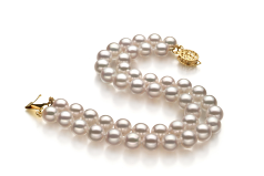 Pulsera de perlas Perla Akoya Japonesa de calidad AA de 6 a 7mm en color Blanco