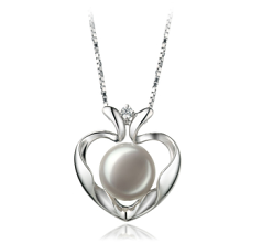 Colgante de perlas Perla de Agua Dulce de calidad AA de 9 a 10mm en color Blanco