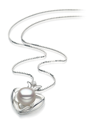Colgante de perlas Perla de Agua Dulce de calidad AA de 9 a 10mm en color Blanco