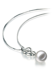 Colgante de perlas Perla Akoya Japonesa de calidad AA de 8 a 9mm en color Blanco