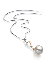 Colgante de perlas Perla Akoya Japonesa de calidad AA de 8 a 9mm en color Blanco