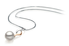 Colgante de perlas Perla Akoya Japonesa de calidad AA de 8 a 9mm en color Blanco
