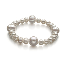 Pulsera de perlas Perla de Agua Dulce de calidad A de 6 a 11mm en color Blanco