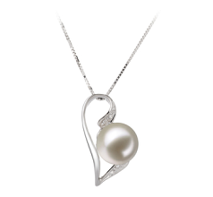 Colgante de perlas Perla de Agua Dulce de calidad AAAA de 7 a 8mm en color Blanco