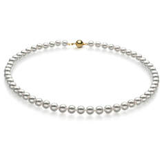 Collar de perlas Perla Akoya Japonesa de calidad Hanadama - AAAA de 6.5 a 7mm en color Blanco