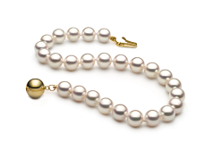 Pulsera de perlas Perla Akoya Japonesa de calidad Hanadama - AAAA de 6.5 a 7mm en color Blanco