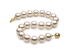 Pulsera de perlas Perla Akoya Japonesa de calidad Hanadama - AAAA de 8.5 a 9mm en color Blanco