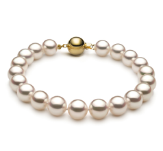 Pulsera de perlas Perla Akoya Japonesa de calidad Hanadama - AAAA de 8.5 a 9mm en color Blanco