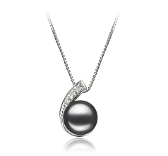 Conjunto de perlas Perla de Agua Dulce de calidad AA de 7 a 8mm en color Negro