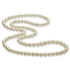 Collar de perlas Perla de Agua Dulce de calidad AA de 6 a 7mm en color Blanco