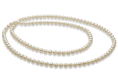 Collar de perlas Perla de Agua Dulce de calidad AAA de 5 a 6mm en color Blanco