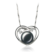 Conjunto de perlas Perla de Agua Dulce de calidad AA de 7 a 10mm en color Negro