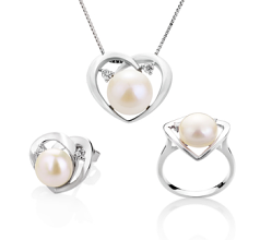 Conjunto de perlas Perla de Agua Dulce de calidad AA de 7 a 10mm en color Blanco