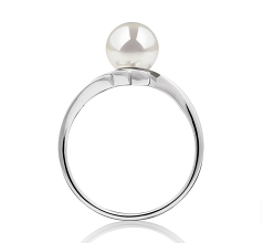Anillo de perlas Perla Akoya Japonesa de calidad AAA de 6 a 7mm en color Blanco