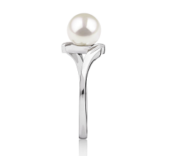 Anillo de perlas Perla Akoya Japonesa de calidad AAA de 6 a 7mm en color Blanco