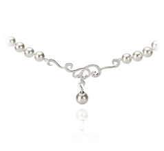 Collar de perlas Perla Akoya Japonesa de calidad AA de 6 a 9mm en color Blanco