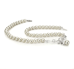 Collar de perlas Perla de Agua Dulce de calidad AA de 6 a 10mm en color Blanco