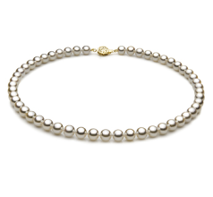 Collar de perlas Perla Akoya Japonesa de calidad AAA de 7 a 7.5mm en color Blanco