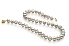 Collar de perlas Perla de Agua Dulce de calidad AAA de 9 a 10mm en color Blanco