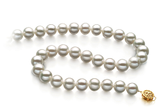 Collar de perlas Perla de Agua Dulce de calidad AAA de 9 a 10mm en color Blanco