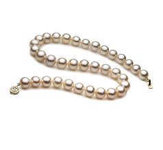 Collar de perlas Perla de Agua Dulce de calidad AAA de 10.5 a 11.5mm en color Blanco