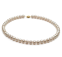 Collar de perlas Perla de Agua Dulce de calidad AA de 6.5 a 7.5mm en color Blanco