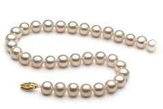 Collar de perlas Perla de Agua Dulce de calidad AA de 7.5 a 8.5mm en color Blanco