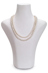 Collar de perlas Perla de Agua Dulce de calidad AA de 7.5 a 8.5mm en color Blanco