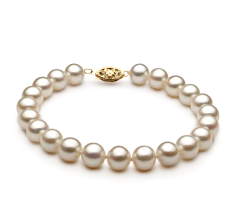 Pulsera de perlas Perla de Agua Dulce de calidad AA de 7.5 a 8.5mm en color Blanco