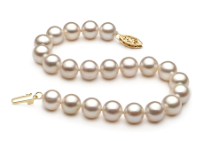 Pulsera de perlas Perla de Agua Dulce de calidad AA de 7.5 a 8.5mm en color Blanco