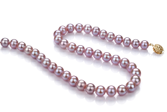 Collar de perlas Perla de Agua Dulce de calidad AAA de 8.5 a 9.5mm en color Lavanda