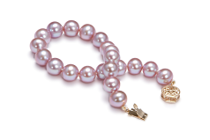 Pulsera de perlas Perla de Agua Dulce de calidad AAA de 8.5 a 9.5mm en color Lavanda