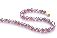 Collar de perlas Perla de Agua Dulce de calidad AAAA de 8.5 a 9.5mm en color Lavanda
