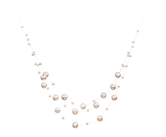 Collar de perlas Perla de Agua Dulce de calidad A de 3 a 9mm en color Blanco