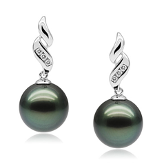 Conjunto de perlas Perla Tahití de calidad AAA de 9 a 11mm en color Negro